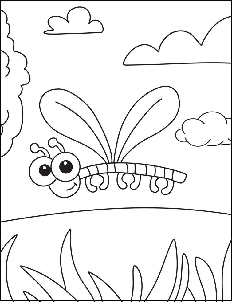 Coloriages d'insectes mignons pour les enfants vecteur