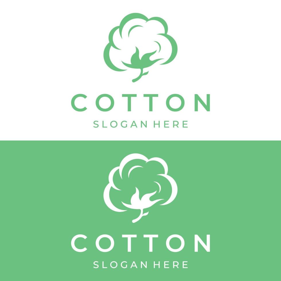 conception de logo plante de fleur de coton doux biologique naturel pour les affaires, le textile, l'habillement et la beauté. vecteur