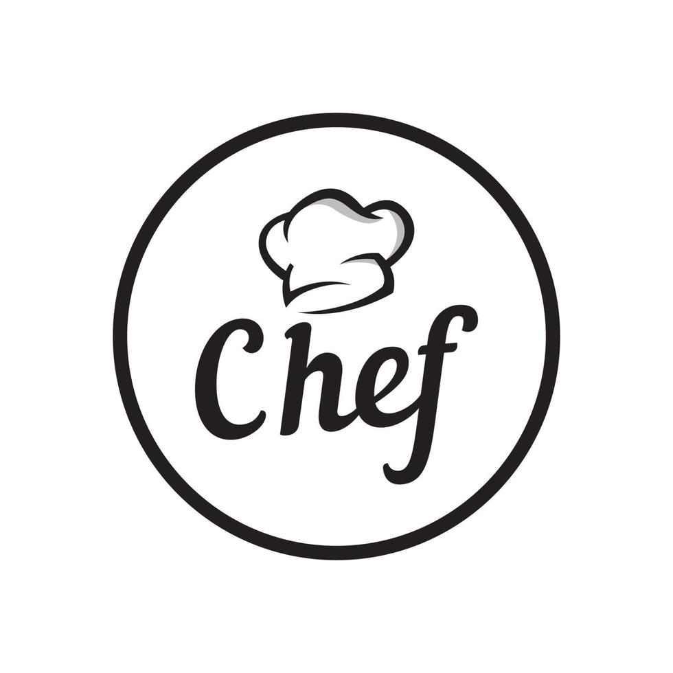 chef professionnel ou création de modèle de logo de chapeau de chef de cuisine. logo pour entreprise, cuisinier à domicile et chef de restaurant. vecteur