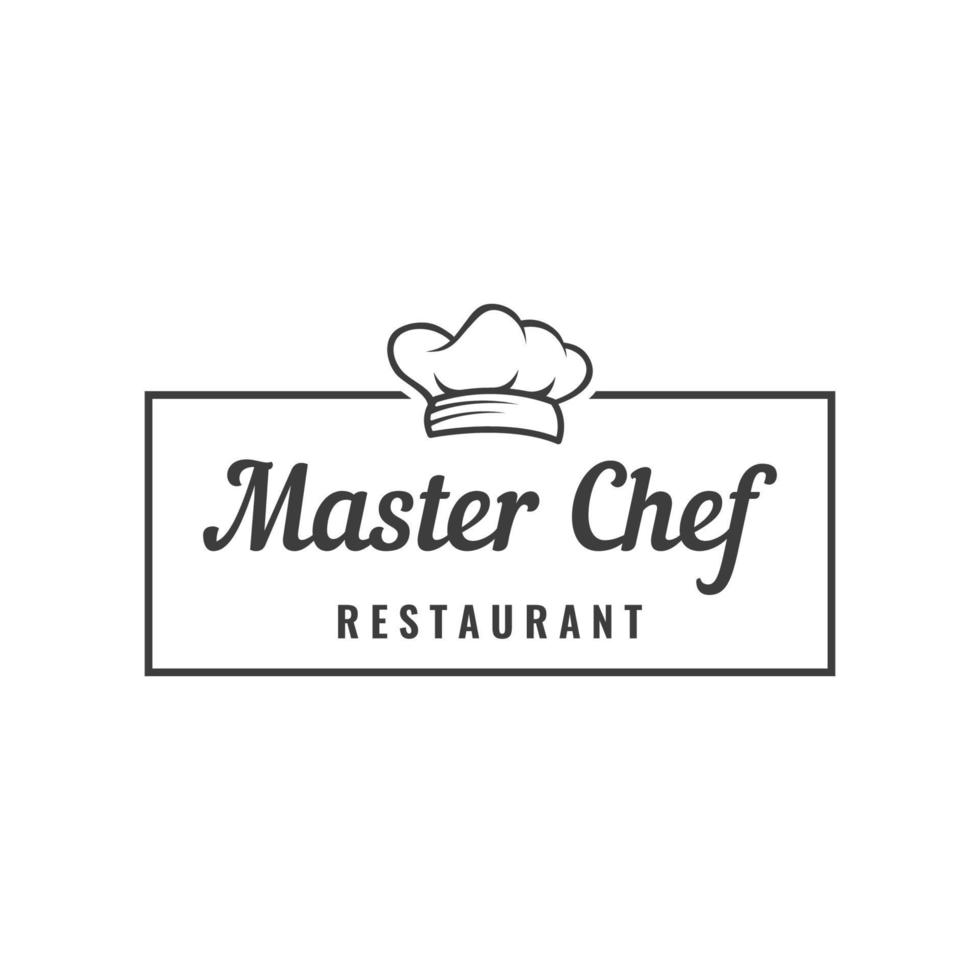 chef professionnel ou création de modèle de logo de chapeau de chef de cuisine. logo pour entreprise, cuisinier à domicile et chef de restaurant. vecteur