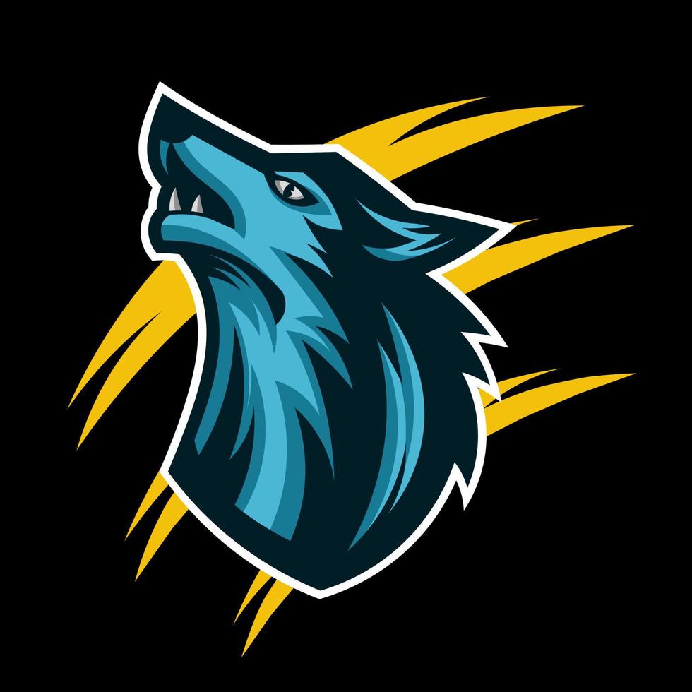 logo wolf esport, dessin vectoriel et logo esport, adapté à l'esport, au sport et à tout ce qui concerne ce design