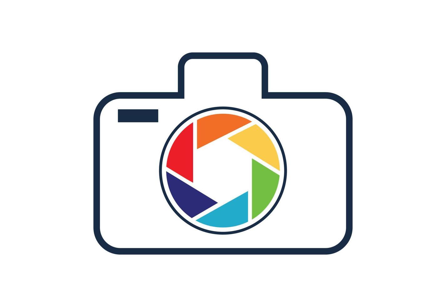 création de logo de photographie d'appareil photo, concept de design vectoriel