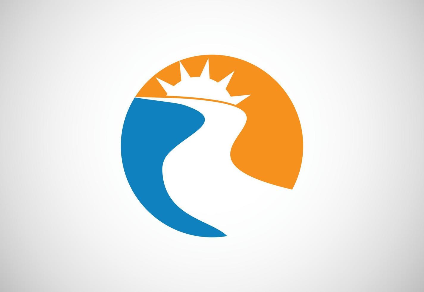 création de logo de ruisseau de rivière, concept de design vectoriel
