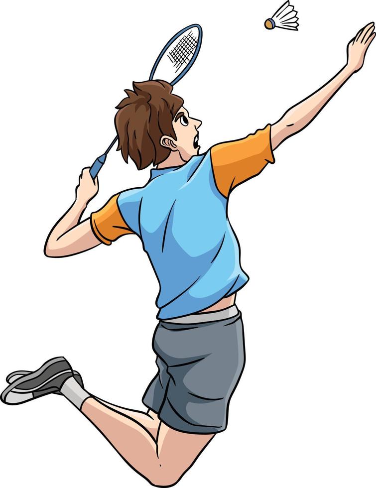 badminton sport dessin animé coloré clipart vecteur