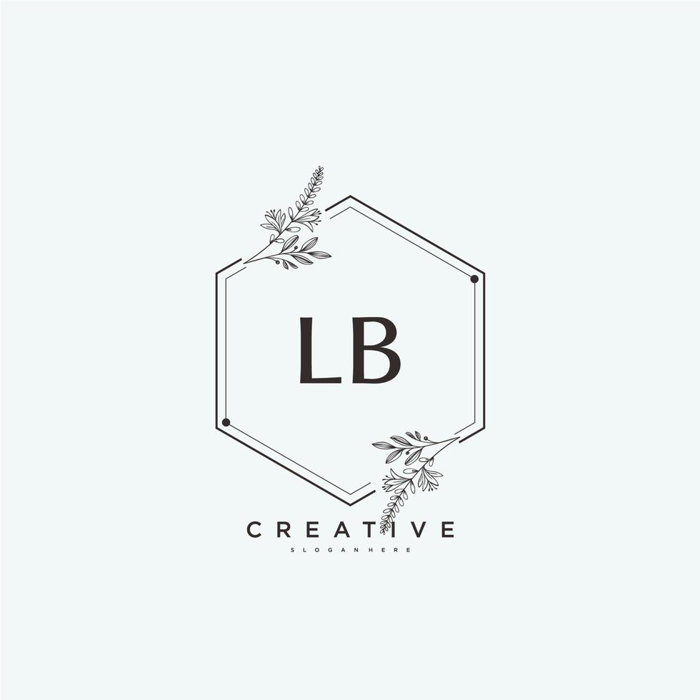 art du logo initial vectoriel beauté lb, logo manuscrit de la signature initiale, mariage, mode, bijoux, boutique, floral et botanique avec modèle créatif pour toute entreprise ou entreprise.