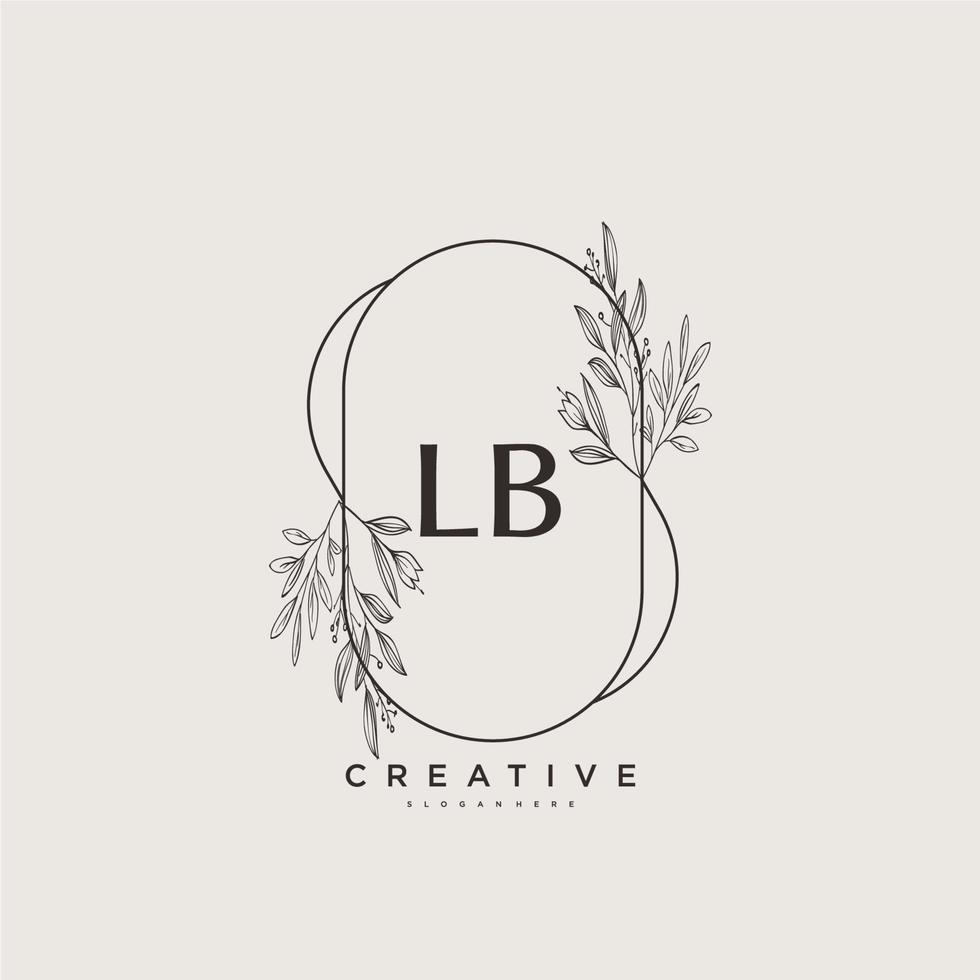 art du logo initial vectoriel beauté lb, logo manuscrit de la signature initiale, mariage, mode, bijoux, boutique, floral et botanique avec modèle créatif pour toute entreprise ou entreprise.