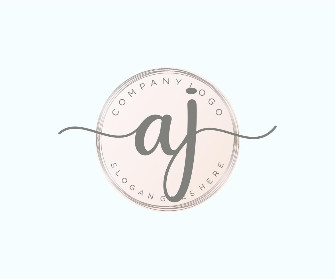 initiale aj logo féminin. utilisable pour les logos nature, salon, spa, cosmétique et beauté. élément de modèle de conception de logo vectoriel plat.