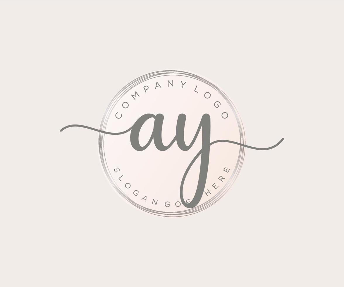 initiale ay logo féminin. utilisable pour les logos nature, salon, spa, cosmétique et beauté. élément de modèle de conception de logo vectoriel plat.