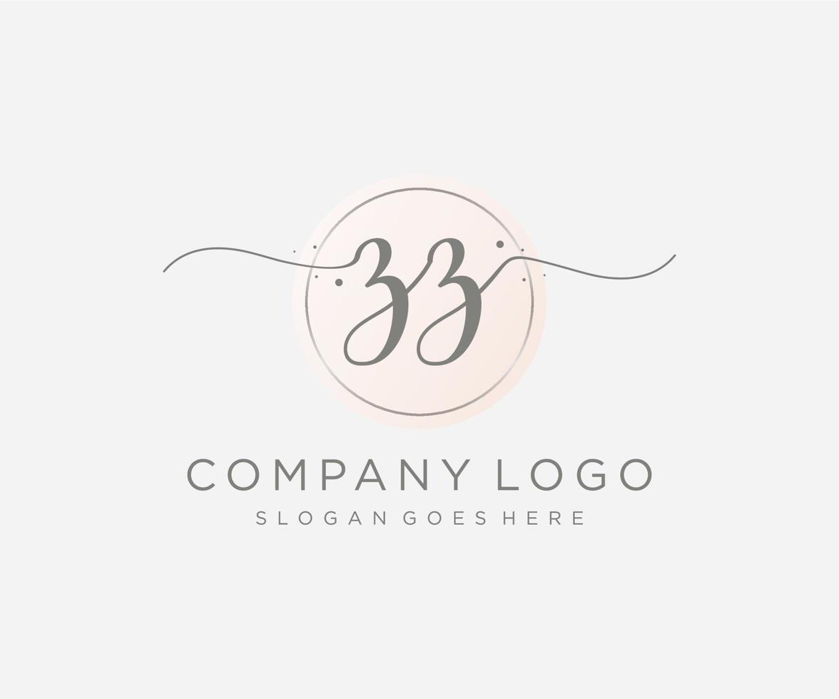 logo féminin initial zz. utilisable pour les logos nature, salon, spa, cosmétique et beauté. élément de modèle de conception de logo vectoriel plat.