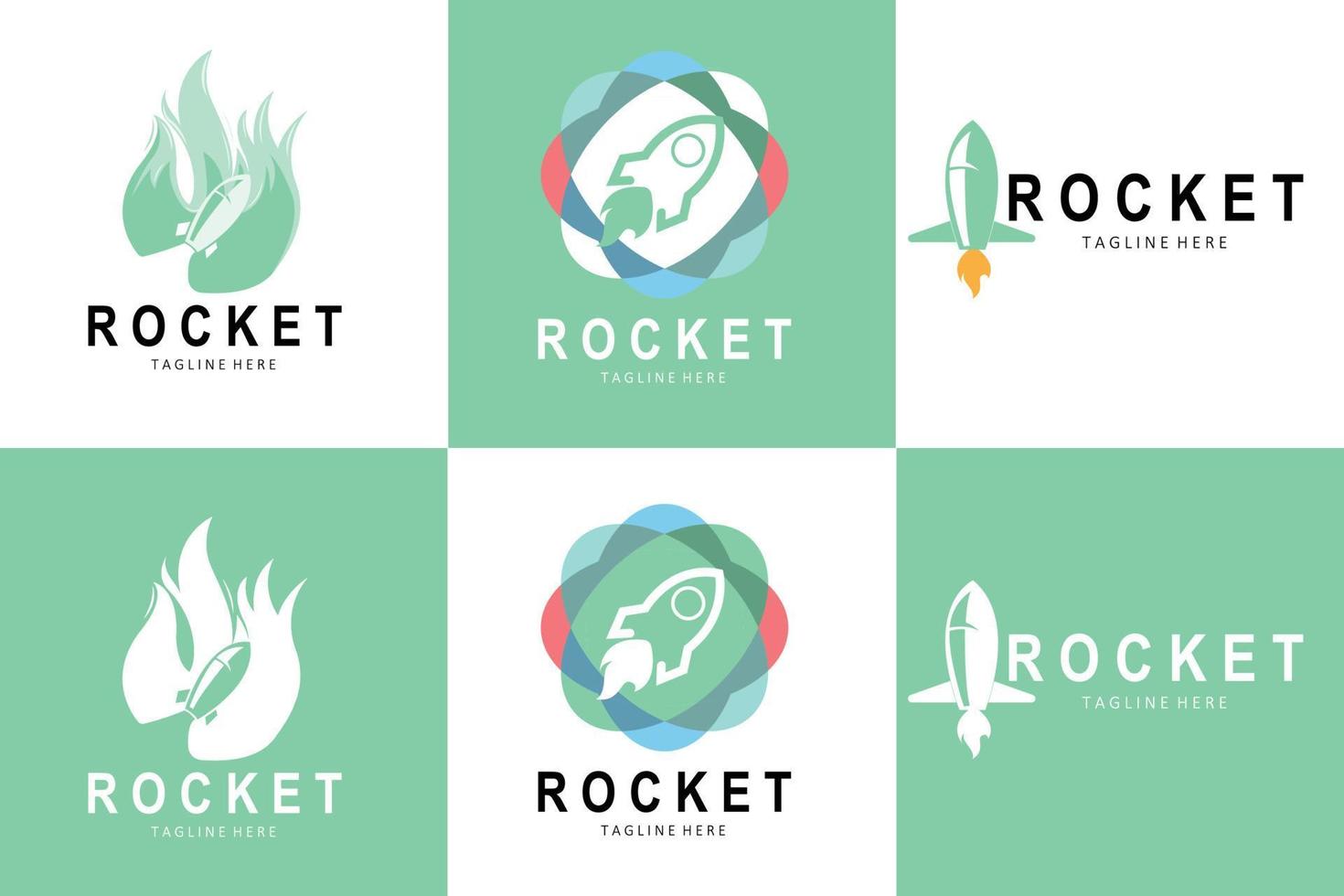 création de logo de fusée, véhicule d'exploration spatiale vecteur