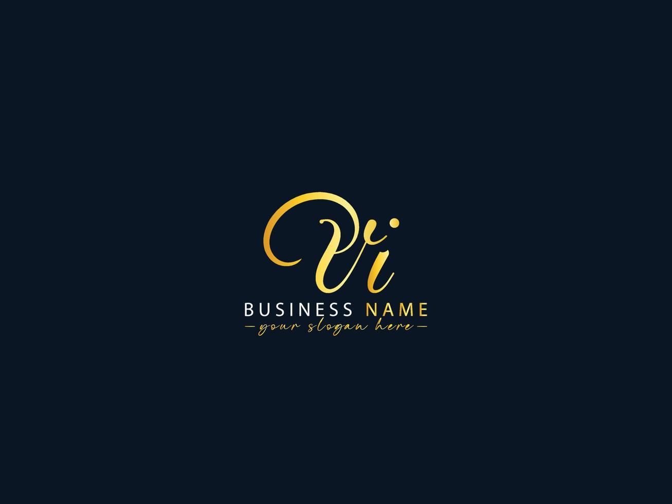 lettre de logo vi unique, icône de logo de lettre vi de calligraphie pour les entreprises vecteur