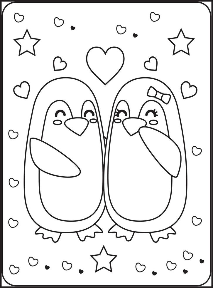 coloriages saint valentin pour enfants vecteur