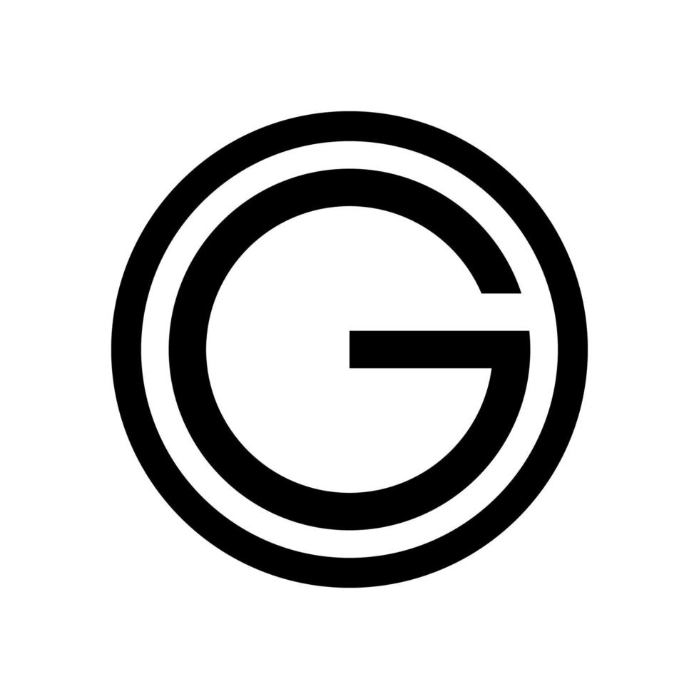 lettre 'g' sur le cercle en forme, style simple et précis pour le logo ou l'élément de conception graphique. accrocheur, mémorable, élégant et de forme moderne. illustration vectorielle vecteur