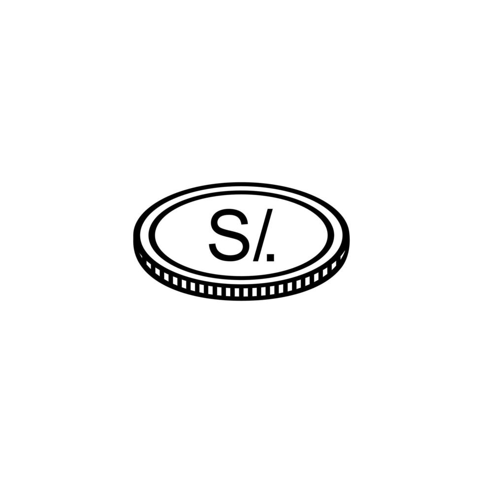 symbole monétaire du pérou, icône du sol péruvien, signe de stylo. illustration vectorielle vecteur