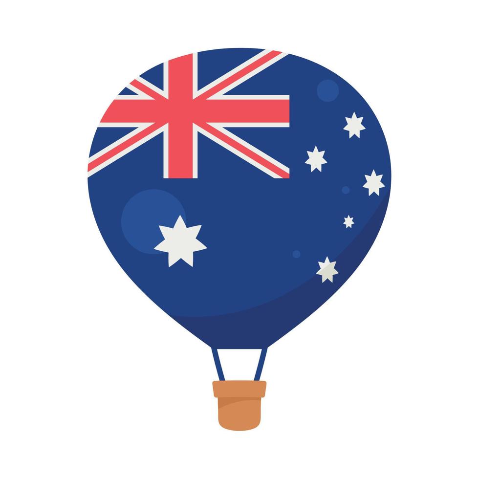 drapeau australien dans l'air chaud de la montgolfière vecteur