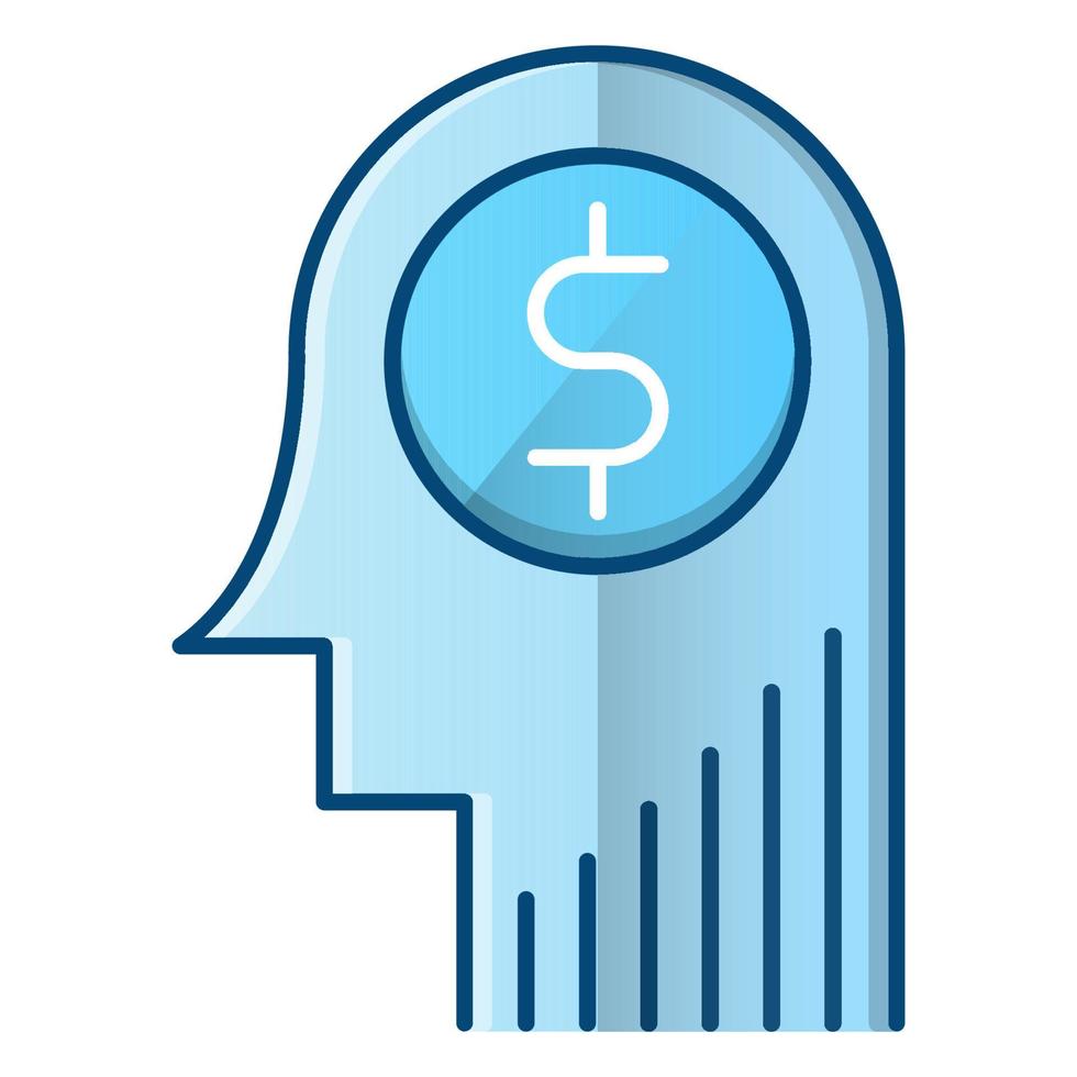 icône de réflexion sur les investissements, adaptée à un large éventail de projets créatifs numériques. heureux de créer. vecteur