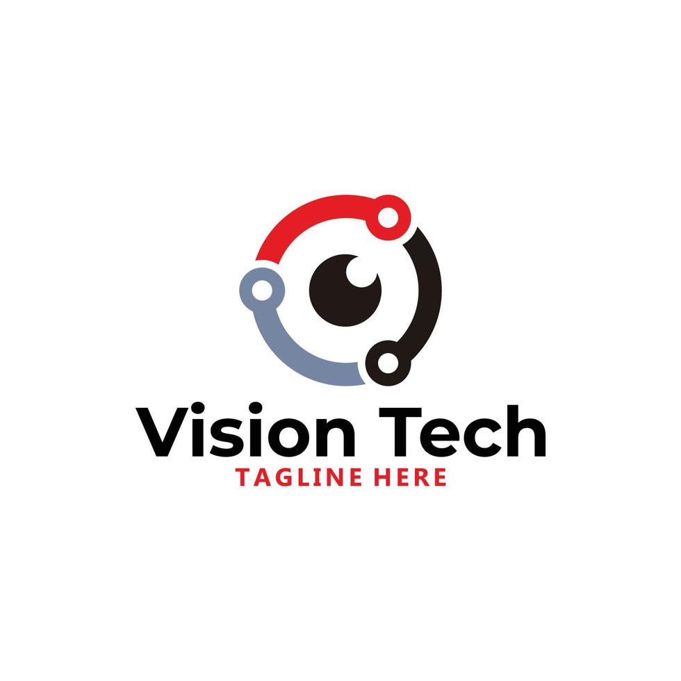 vision tech logo icône vecteur isolé