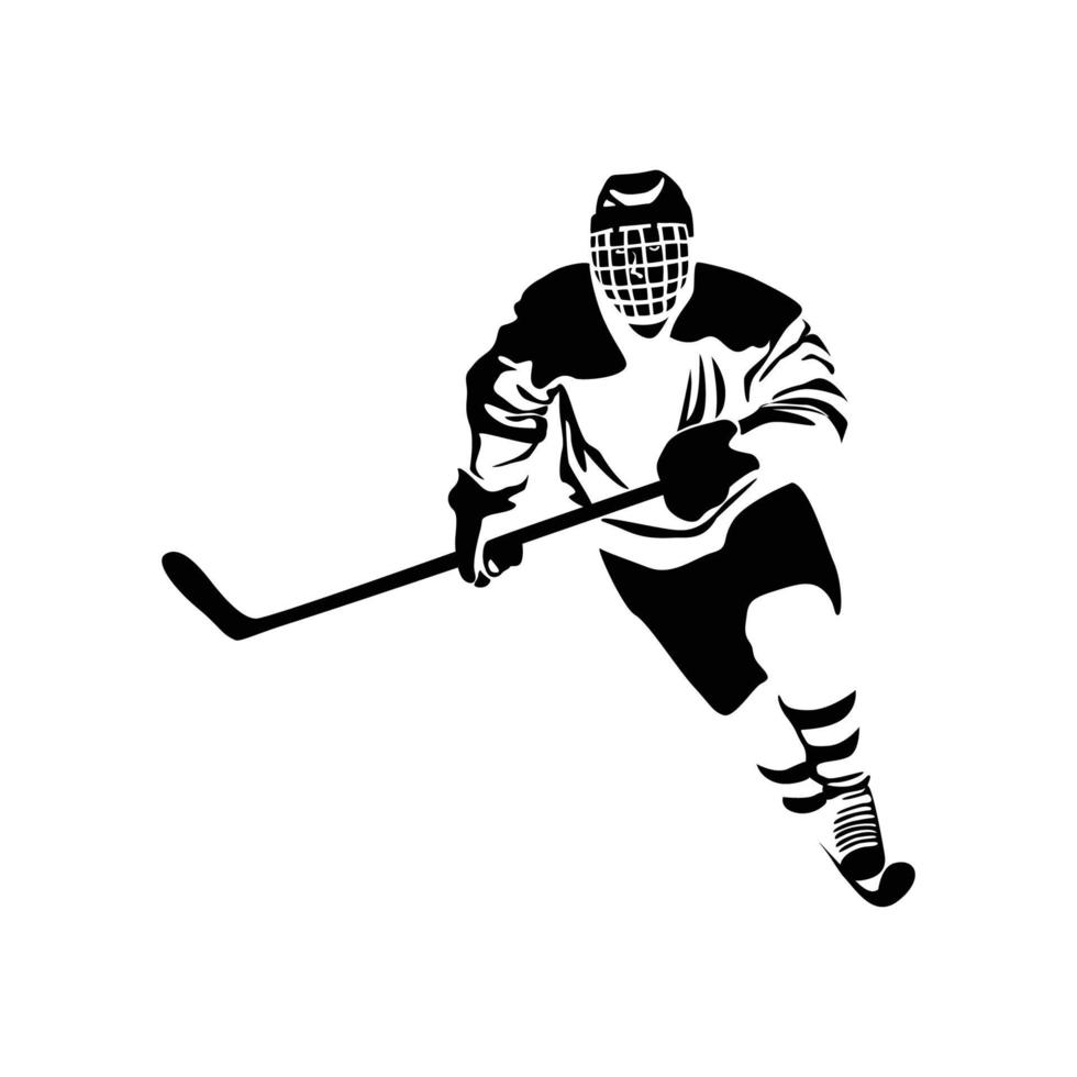 conception de silhouette de joueur de hockey. signe et symbole de l'athlète. vecteur