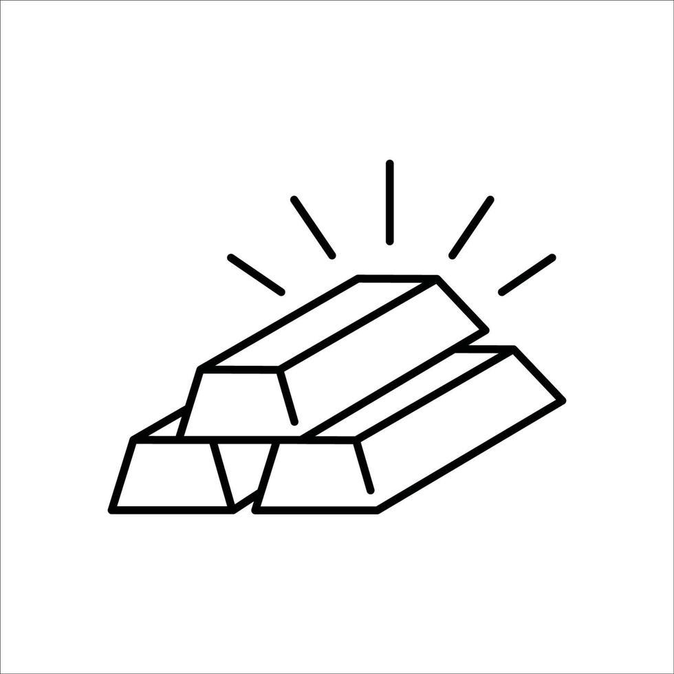 illustration vectorielle d'icône de barre d'or. signe et symbole d'investissement. vecteur