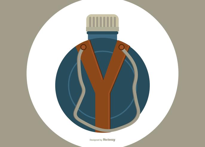 Illustration de bouteille de style plat de la cantine vecteur
