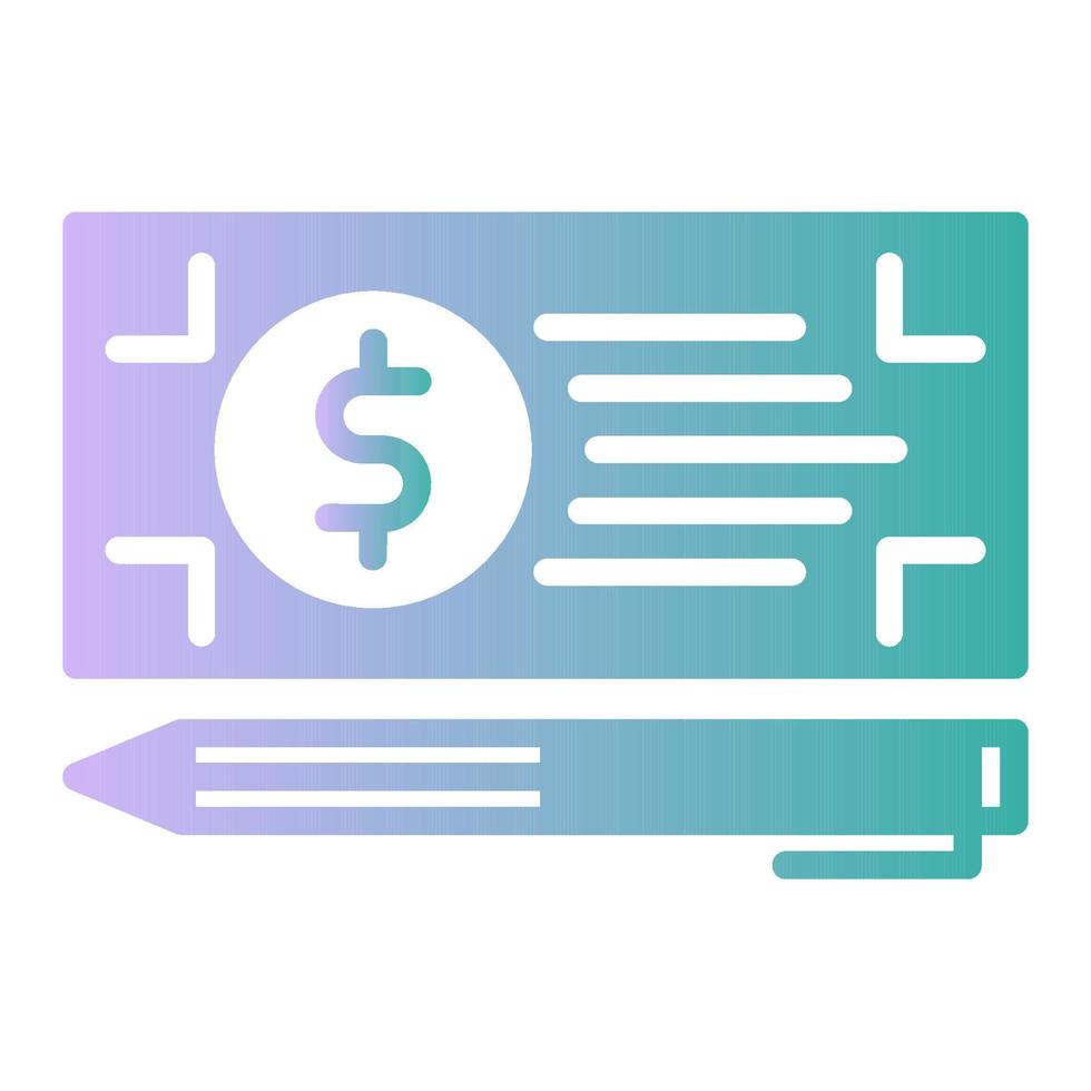 icône de paiement par chèque bancaire, adaptée à un large éventail de projets créatifs numériques. heureux de créer. vecteur