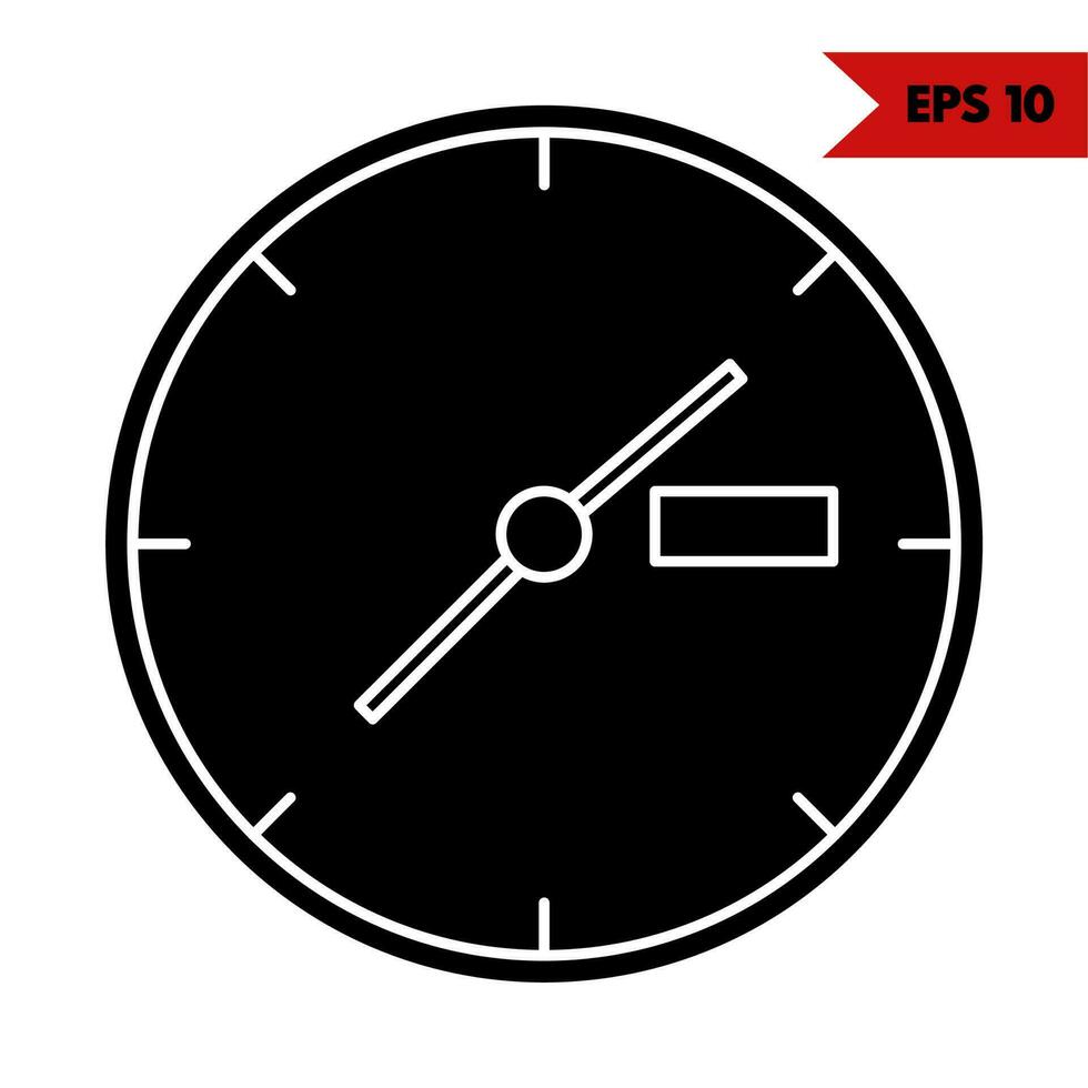 illustration de l'icône de glyphe d'horloge vecteur