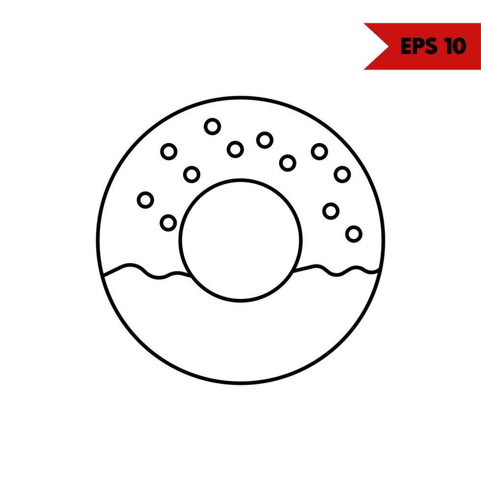 illustration de l'icône de la ligne de beignets vecteur