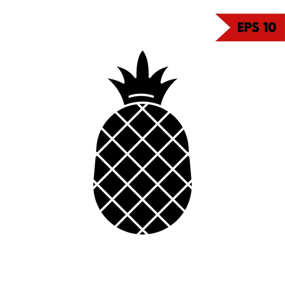 illustration de l'icône de glyphe d'ananas vecteur