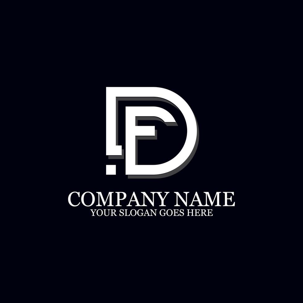 vecteur de conception de logo lettre initiale df, idéal pour la marque de logo d'entreprise