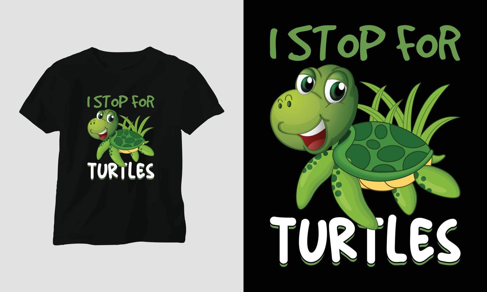 je m'arrête pour le modèle de t-shirt des tortues vecteur