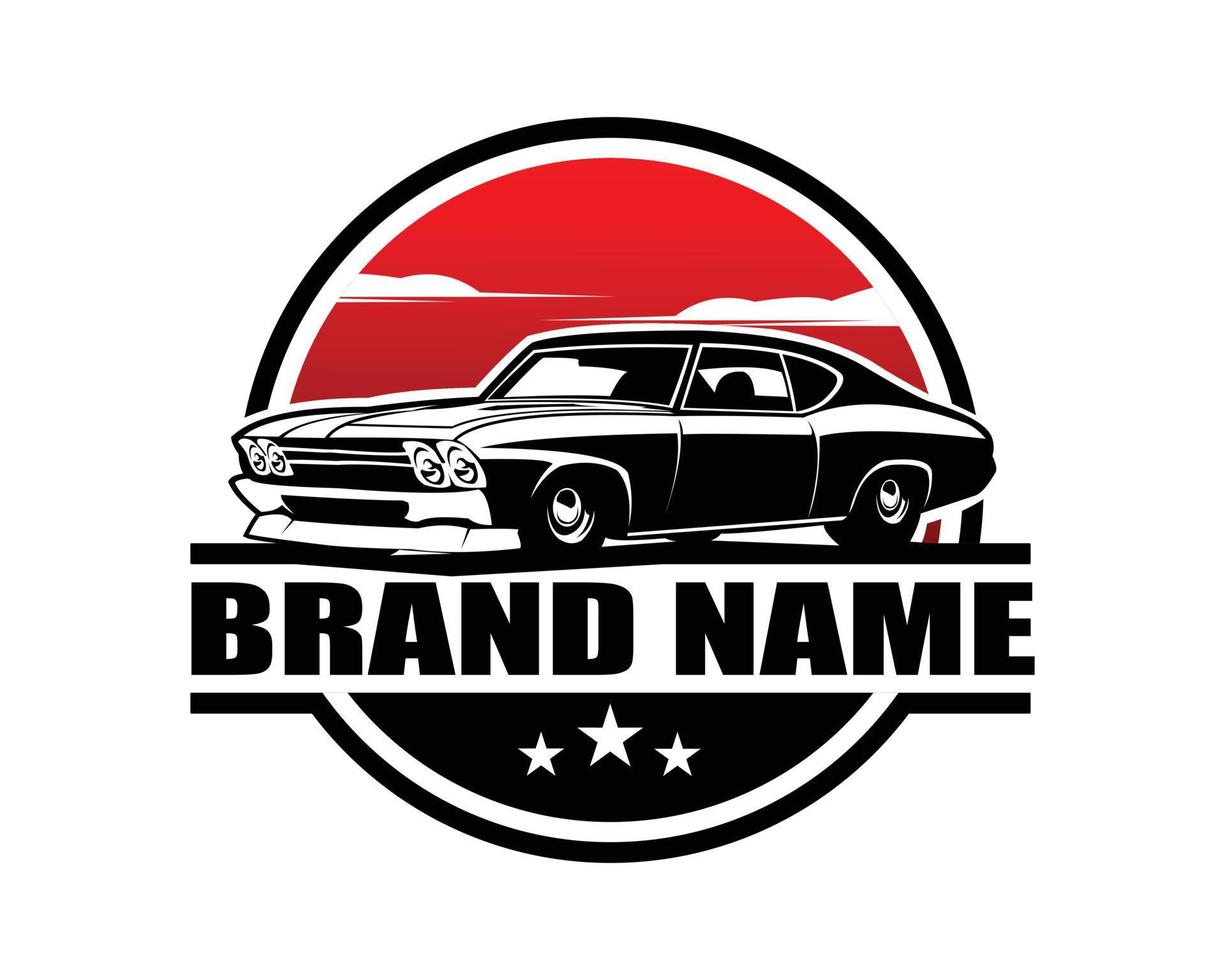 silhouette de logo de voiture chevy camaro classique. meilleure vue latérale pour l'insigne, l'emblème, le concept, la conception d'autocollants. disponible en eps 10. vecteur