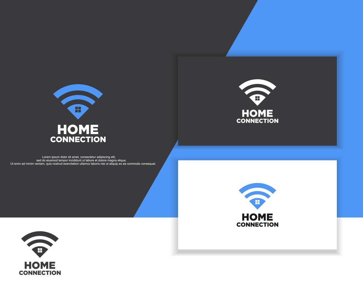 conception d'illustration vectorielle icône logo maison combiner avec l'icône wifi vecteur