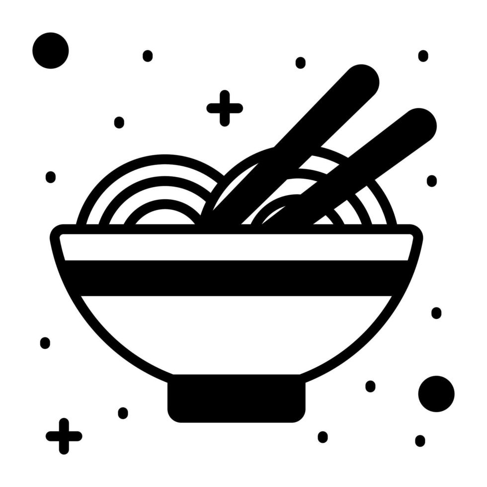 nouilles dans un bol avec des baguettes indiquant la nourriture chinoise vecteur