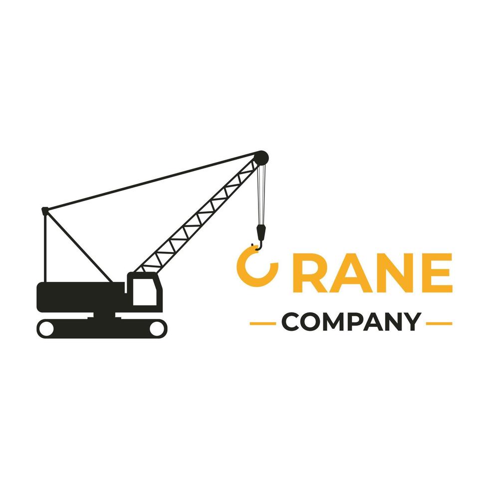 logo de la grue de levage. entreprise de construction, location d'équipements spéciaux, vente d'équipements pour la construction vecteur