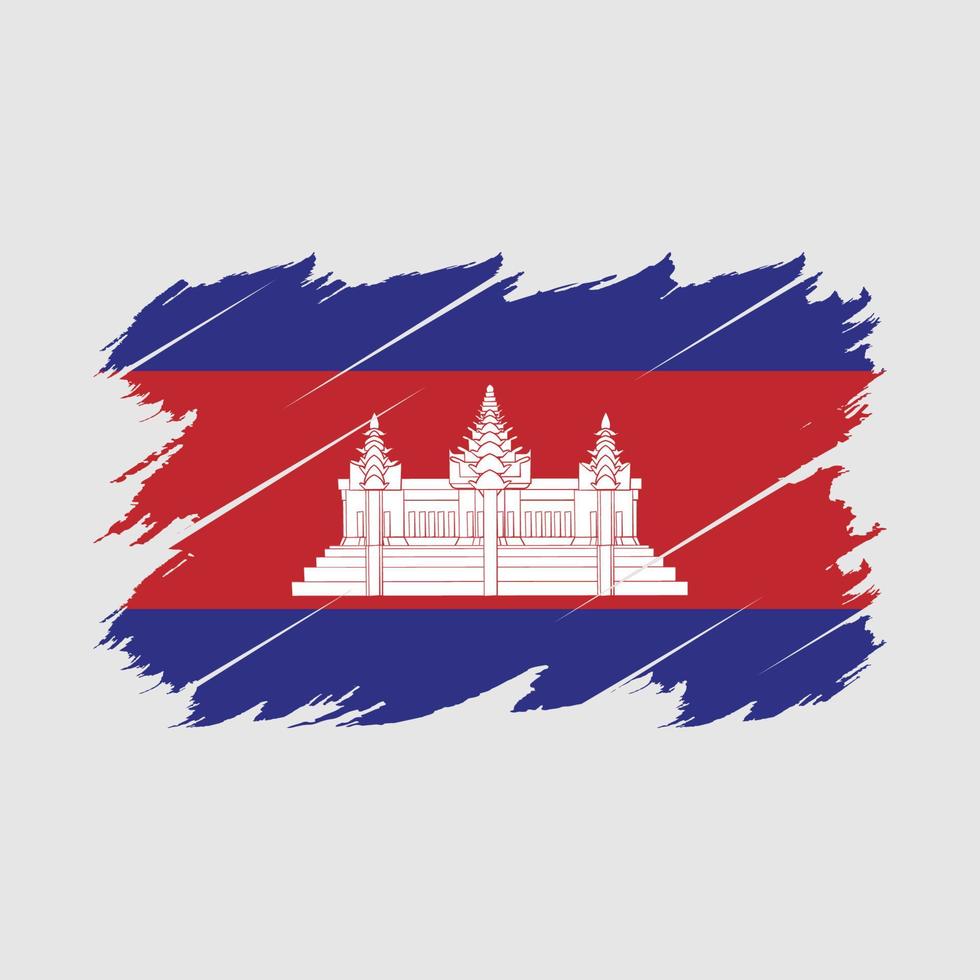 vecteur de brosse drapeau cambodge