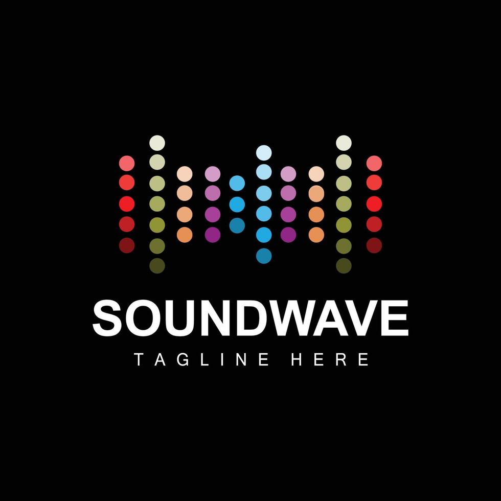 logo d'onde sonore et modèle d'icône de vecteur de tonalité sonore produit de marque de musique