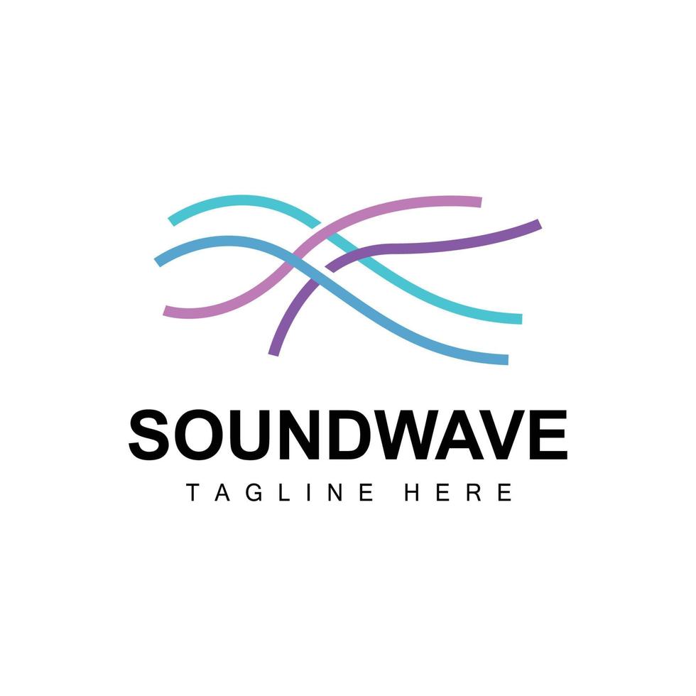 logo d'onde sonore et modèle d'icône de vecteur de tonalité sonore produit de marque de musique