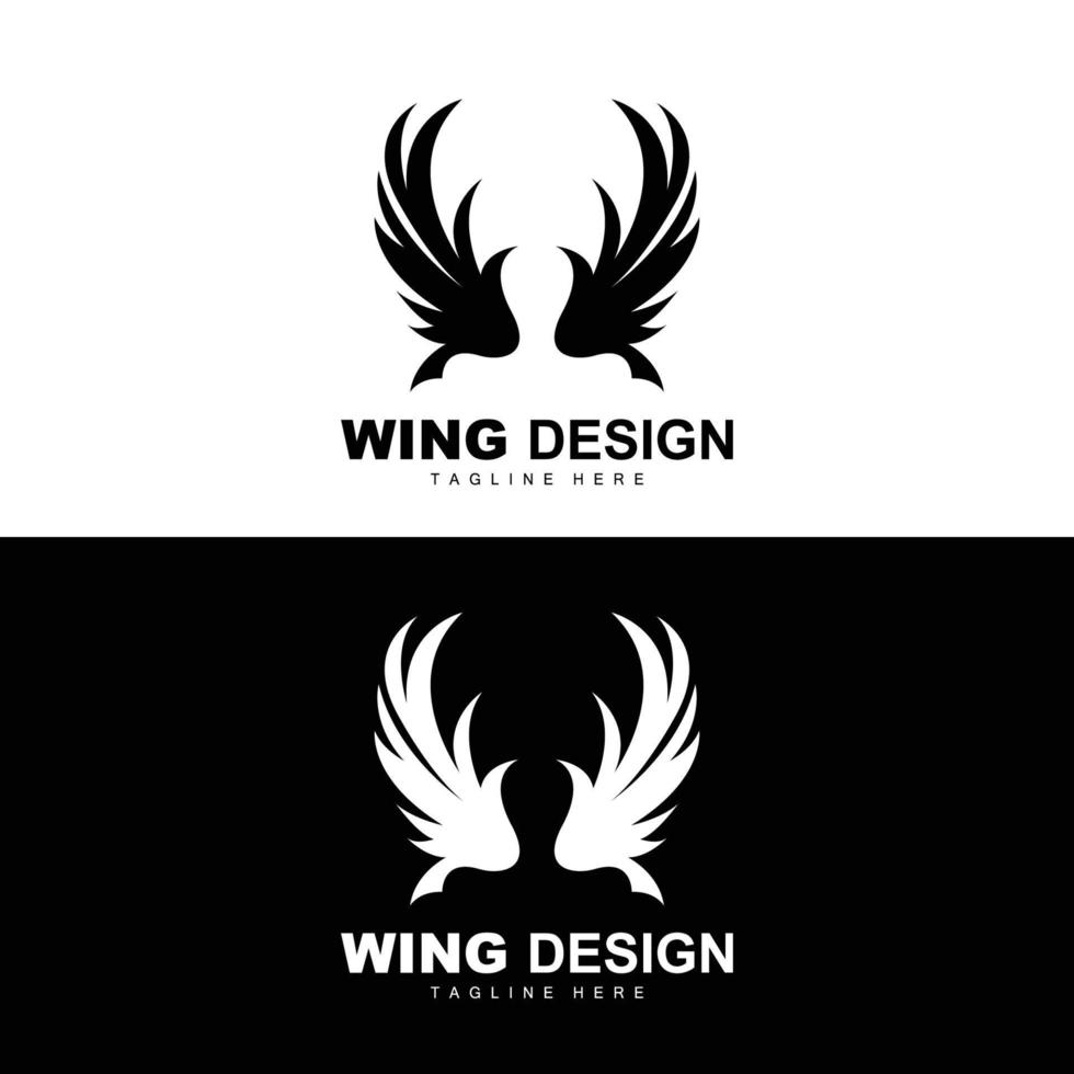 logo d'ailes, logo de phoenix, vecteur d'aile d'oiseau, illustration de modèle, conception de marque d'aile