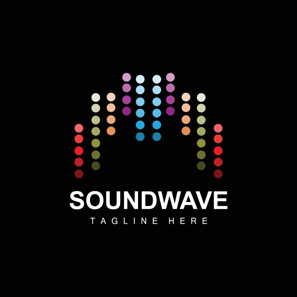 logo d'onde sonore et modèle d'icône de vecteur de tonalité sonore produit de marque de musique