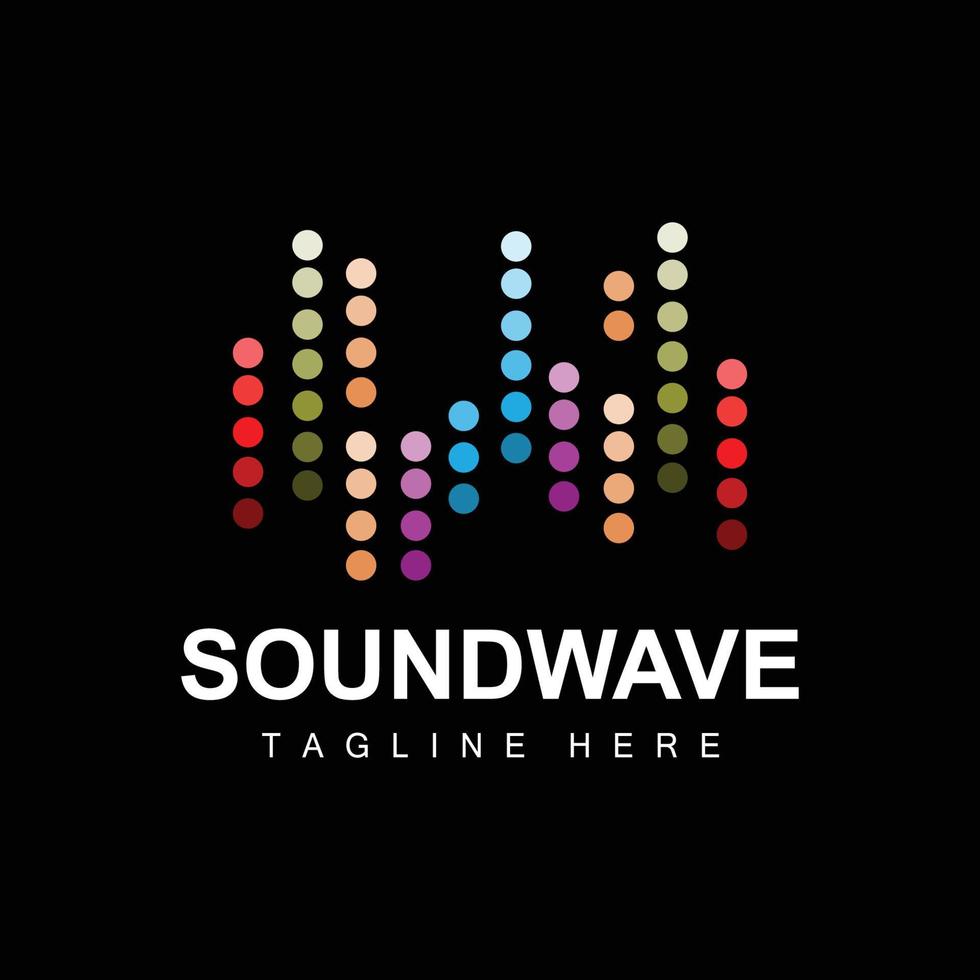 logo d'onde sonore et modèle d'icône de vecteur de tonalité sonore produit de marque de musique