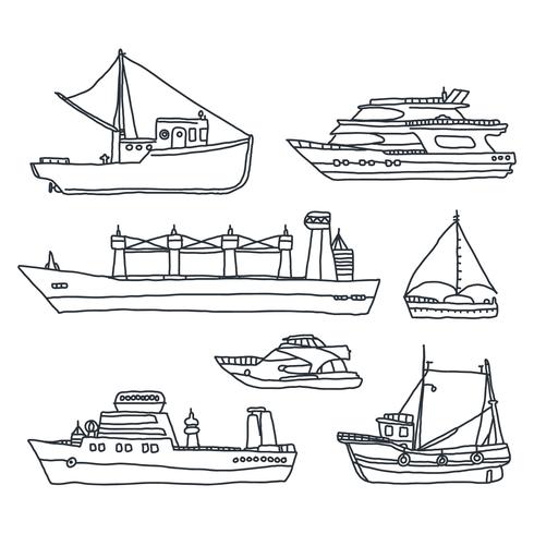 Différents types de bateaux vecteur