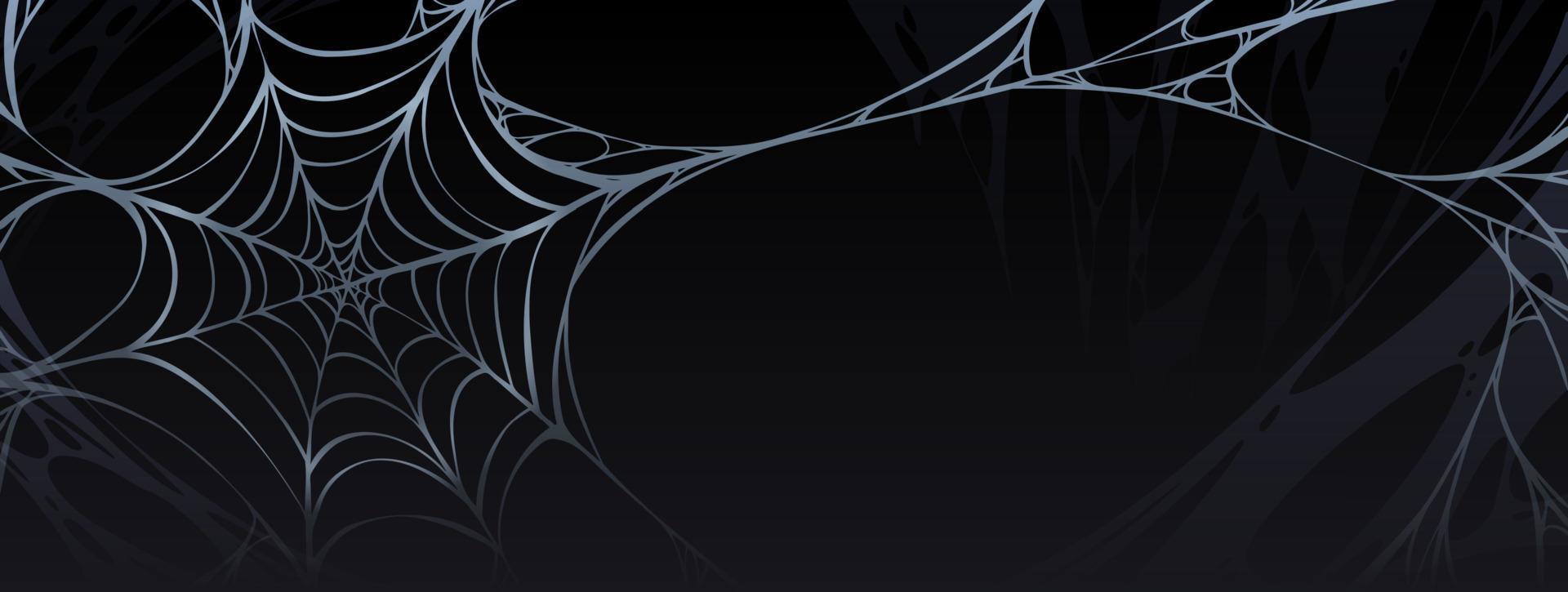 affiche effrayante d'halloween avec toile d'araignée vecteur