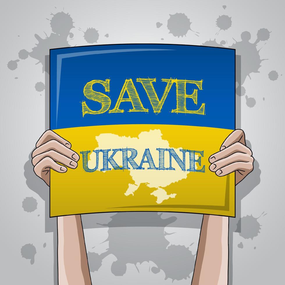 sauver l'illustration vectorielle de l'ukraine vecteur