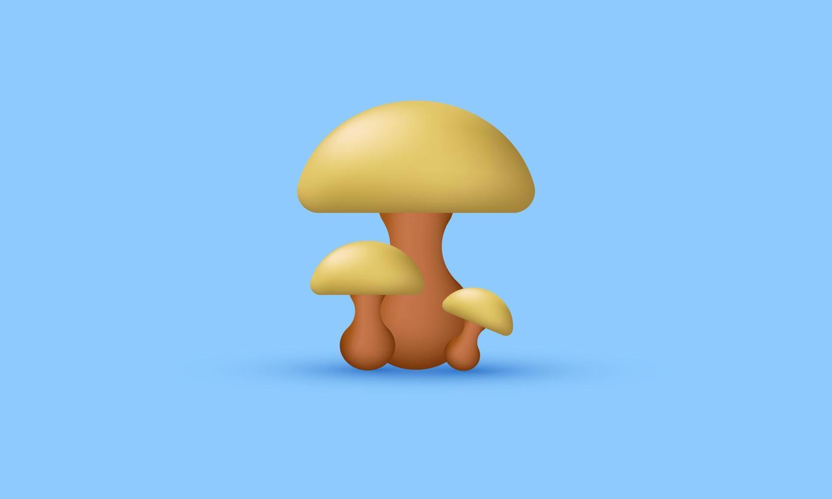 illustration réaliste icône champignon style moderne 3d créatif isolé sur fond vecteur