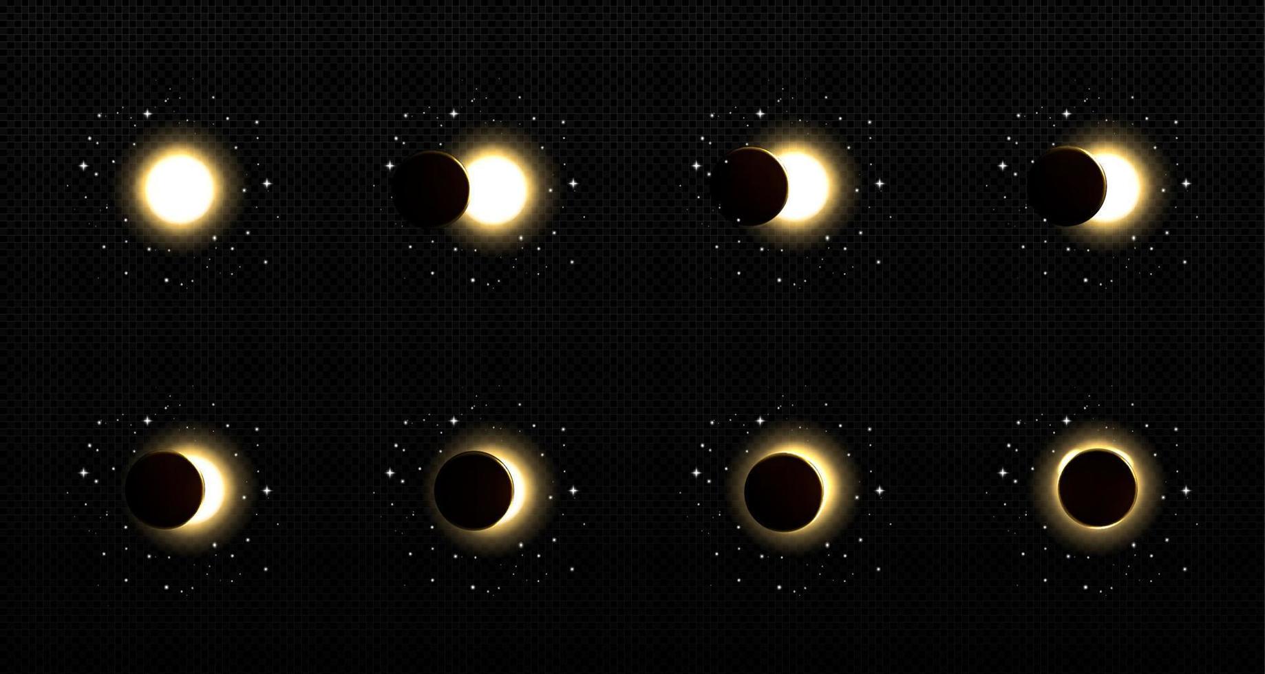 éclipse solaire ou lunaire sur fond sombre vecteur