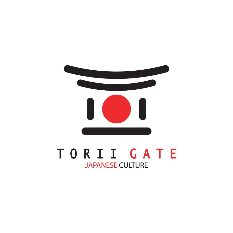 torii gate culture traditionnelle japonaise simple logo illustration icône avec concept de vecteur minimaliste esthétique