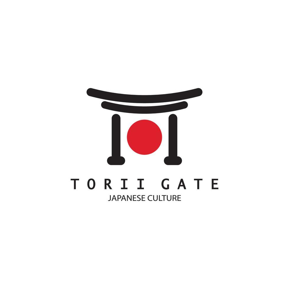 torii gate culture traditionnelle japonaise simple logo illustration icône avec concept de vecteur minimaliste esthétique