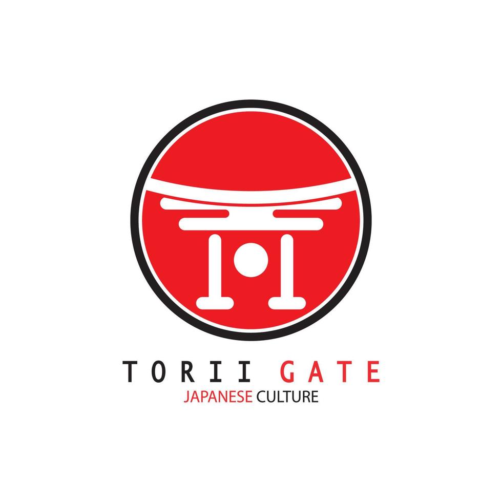 torii gate culture traditionnelle japonaise simple logo illustration icône avec concept de vecteur minimaliste esthétique