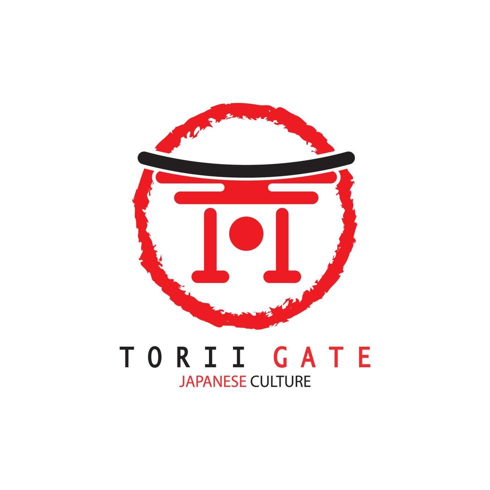 torii gate culture traditionnelle japonaise simple logo illustration icône avec concept de vecteur minimaliste esthétique