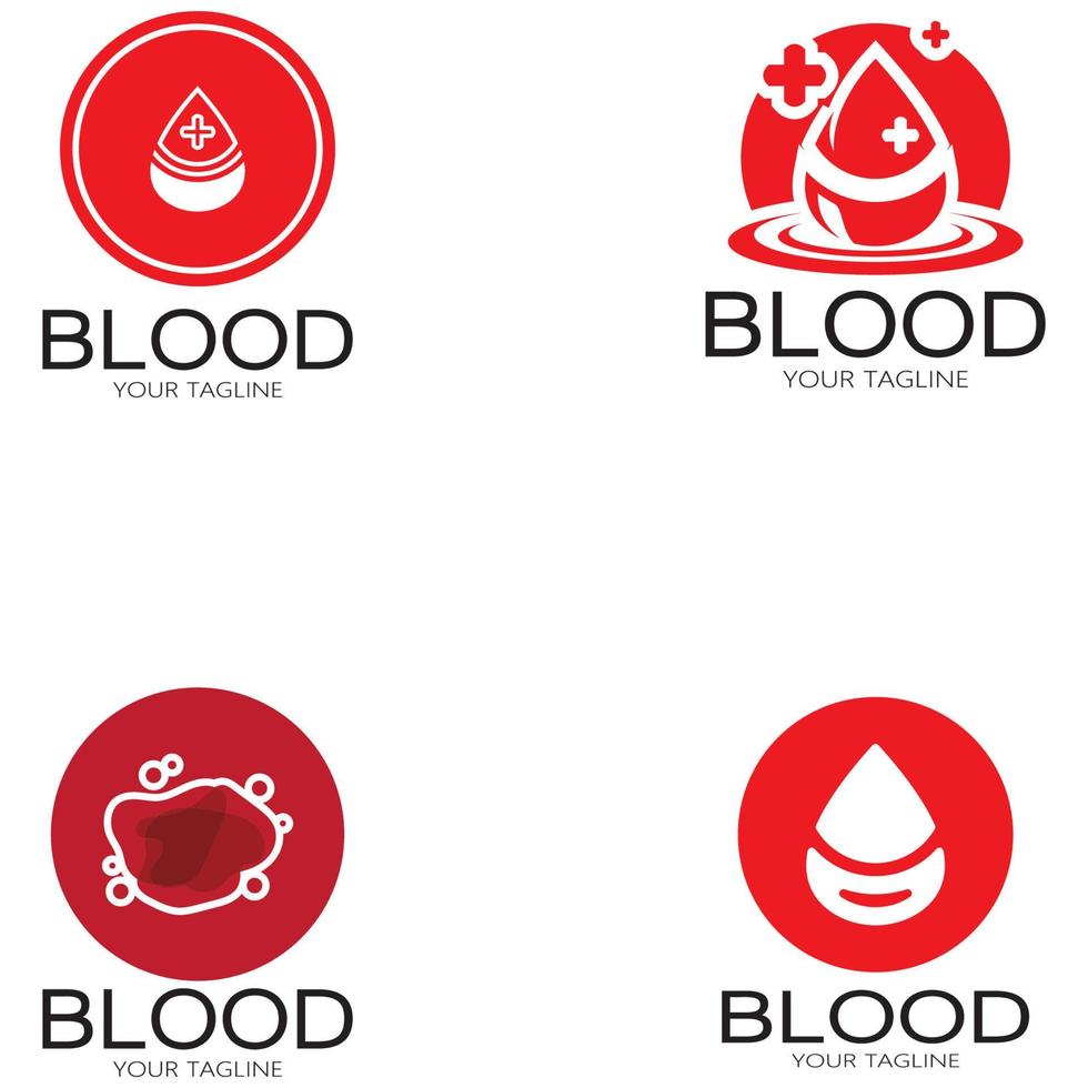 sang circulant don de sang don de sang logo icône illustration modèle vecteur de conception à des fins médicales clinique de phytothérapie hôpital et transfusion sanguine